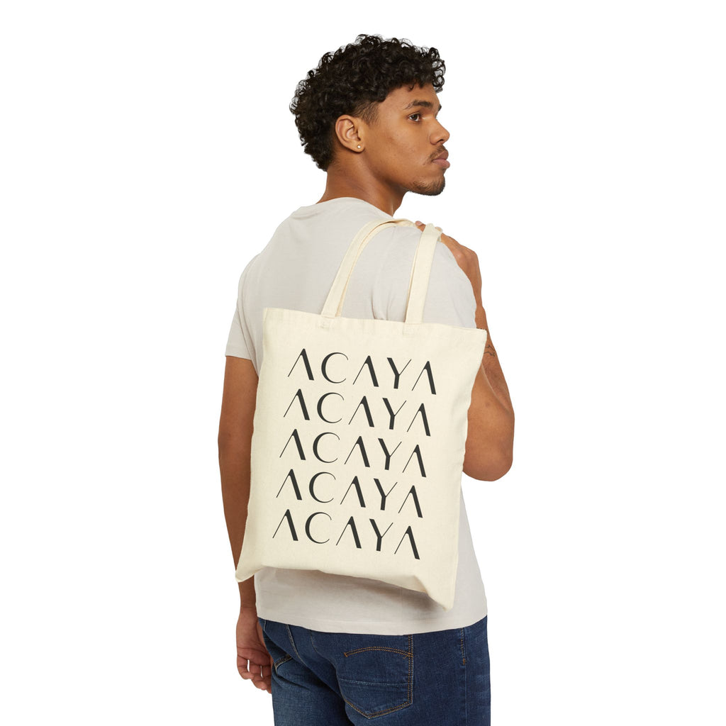 ACAYA Cotton Canvas Tote Bag, logo detail | ACAYA Studio
