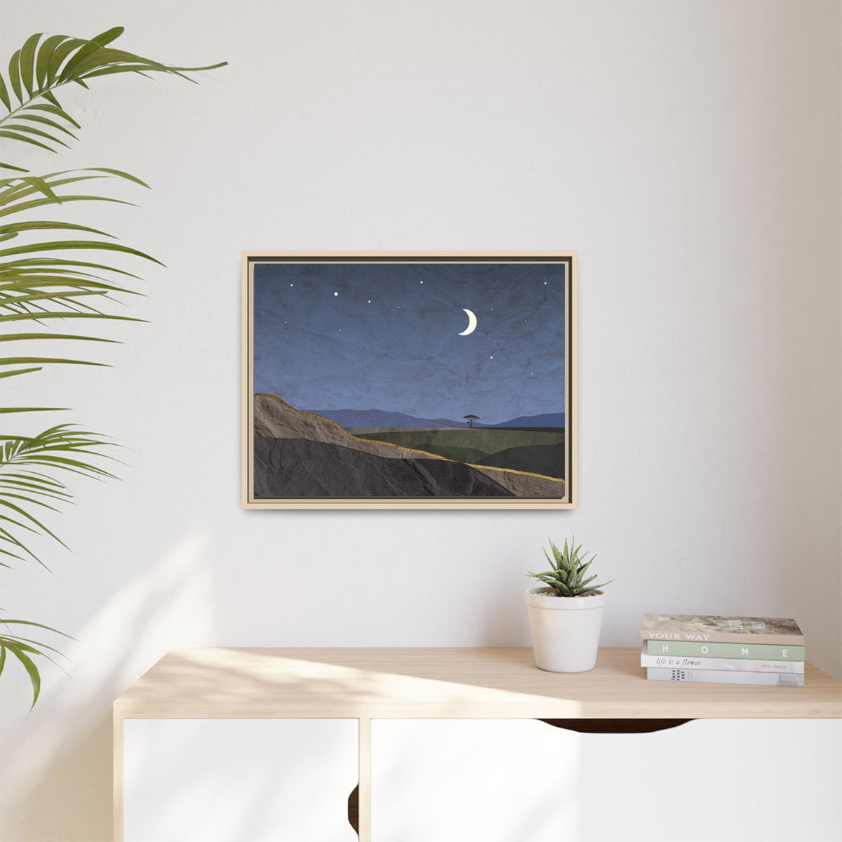 ILANGA 06 – Nightfall Moon & Stars Canvas Wall Art