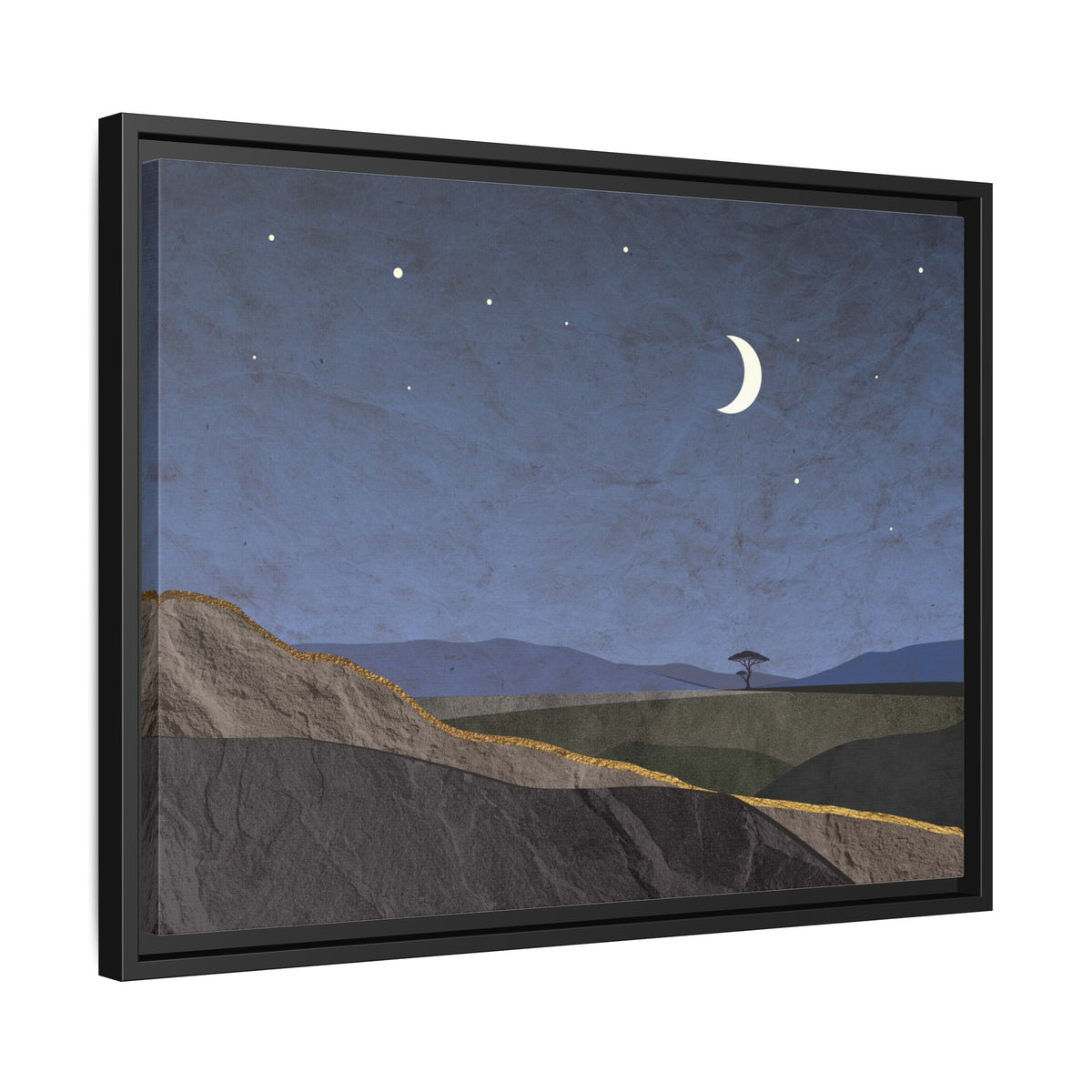 ILANGA 06 – Nightfall Moon & Stars Canvas Wall Art