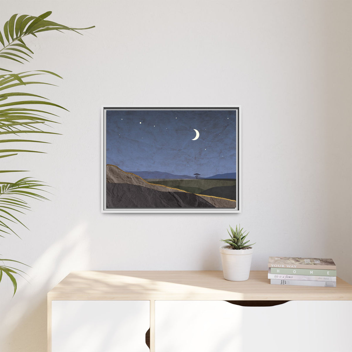 ILANGA 06 – Nightfall Moon & Stars Canvas Wall Art