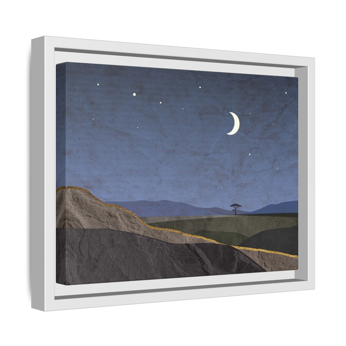 ILANGA 06 – Nightfall Moon & Stars Canvas Wall Art