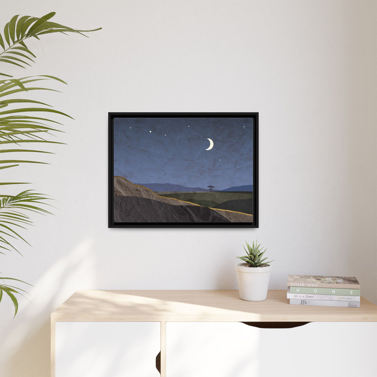 ILANGA 06 – Nightfall Moon & Stars Canvas Wall Art