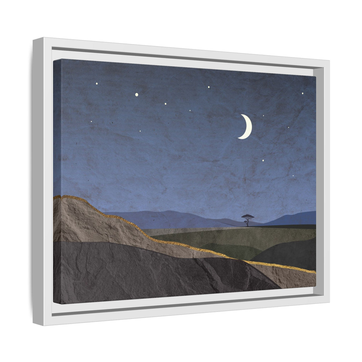 ILANGA 06 – Nightfall Moon & Stars Canvas Wall Art