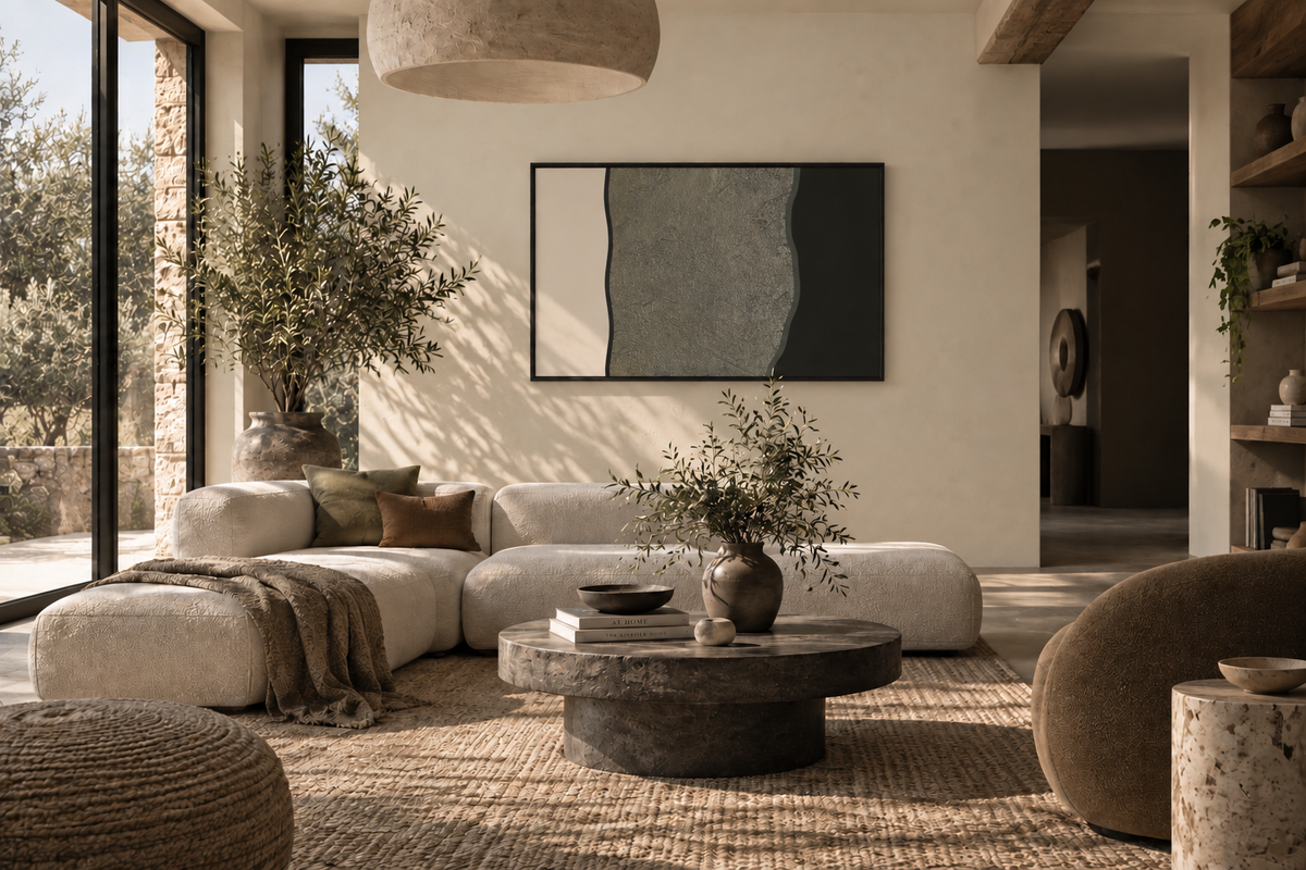 FORM 02 abstract wall art design — silver and gold metallic band across cream and black | ACAYA Studio FORM Series