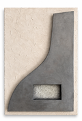 TS 04 Mist handmade sculptural wall art — a carved, hand-etched cream field meeting a contrasting plane | ACAYA Studio Tsitsikamma collection