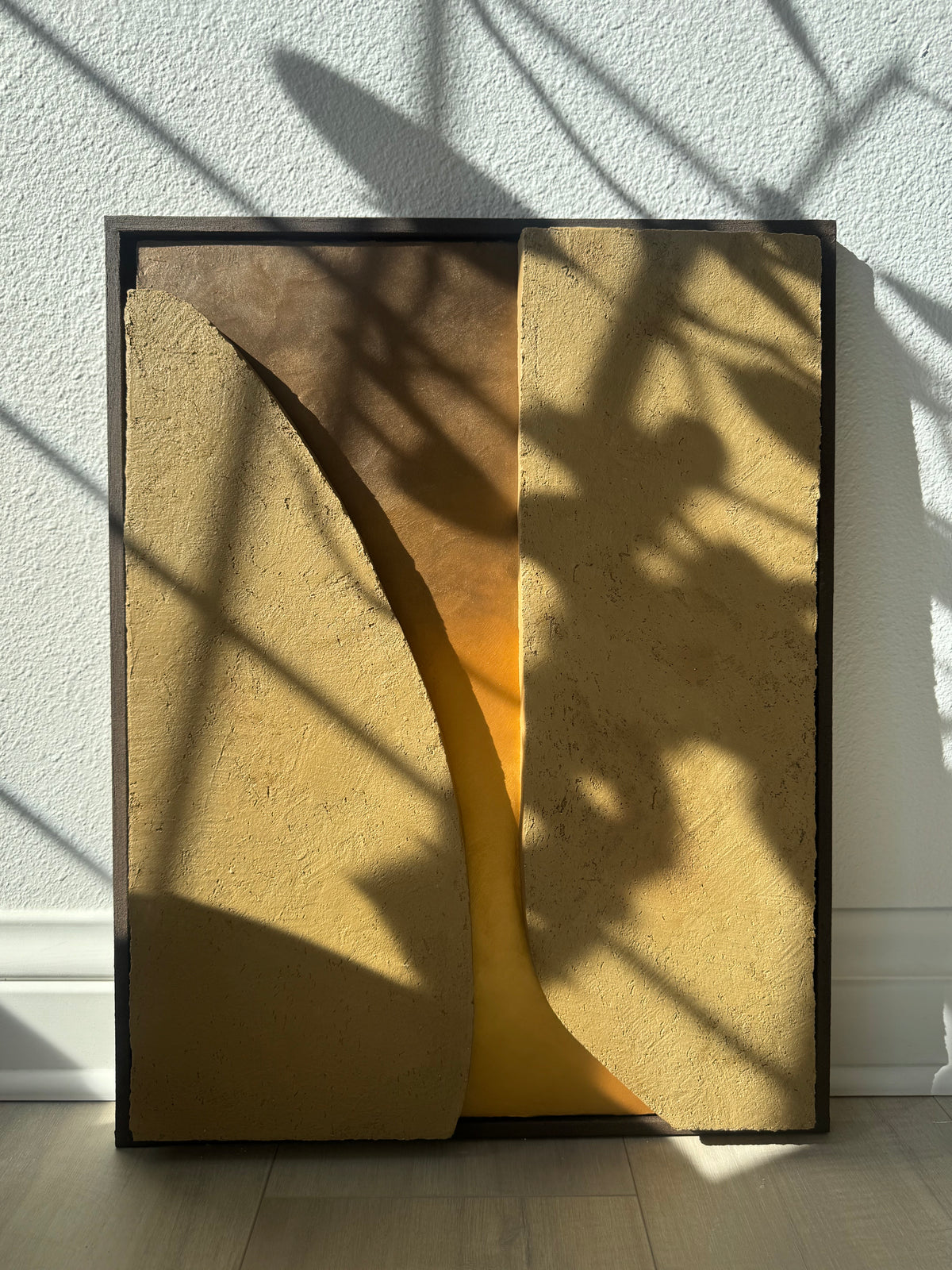 KR 02 Kloof, alternate angle — sculpted mineral surfaces parting to reveal a warm metallic passage | ACAYA Studio Kruger collection