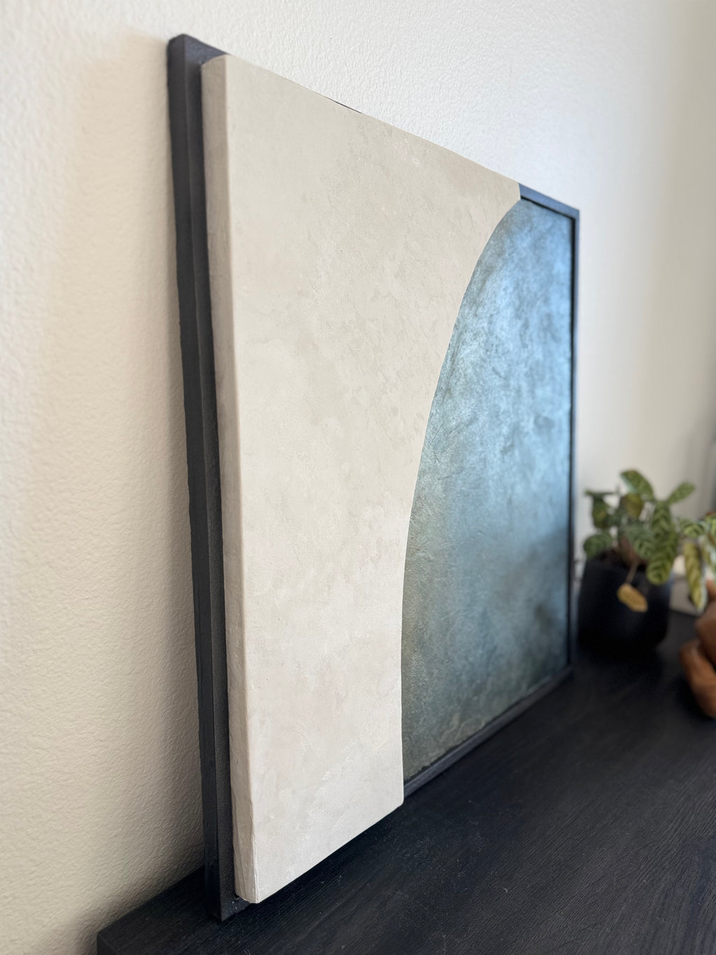 TS 01 Escarpment, alternate angle — two contrasting stone-like planes meeting along a sweeping edge | ACAYA Studio Tsitsikamma collection