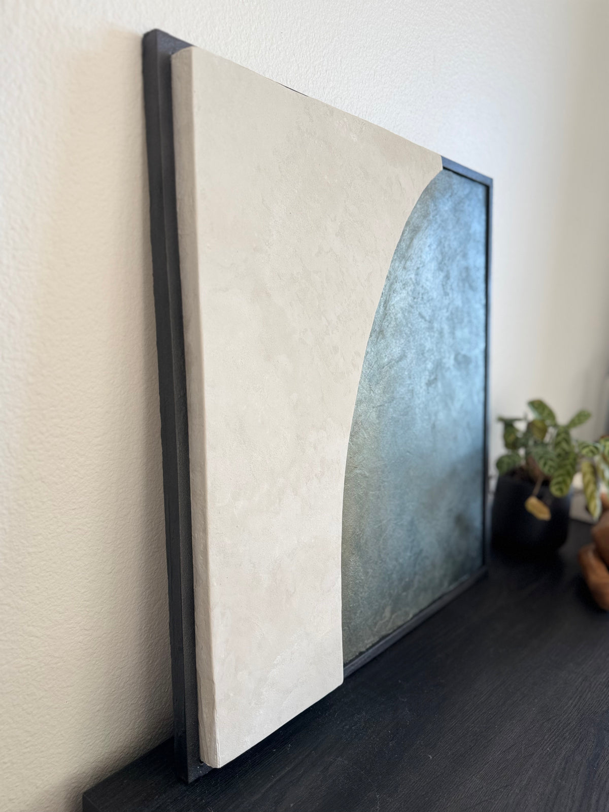 TS 01 Escarpment, alternate angle — two contrasting stone-like planes meeting along a sweeping edge | ACAYA Studio Tsitsikamma collection
