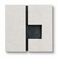 TS 03 Current handmade sculptural wall art — two pale stone planes separated by a recessed gunmetal passage | ACAYA Studio Tsitsikamma collection