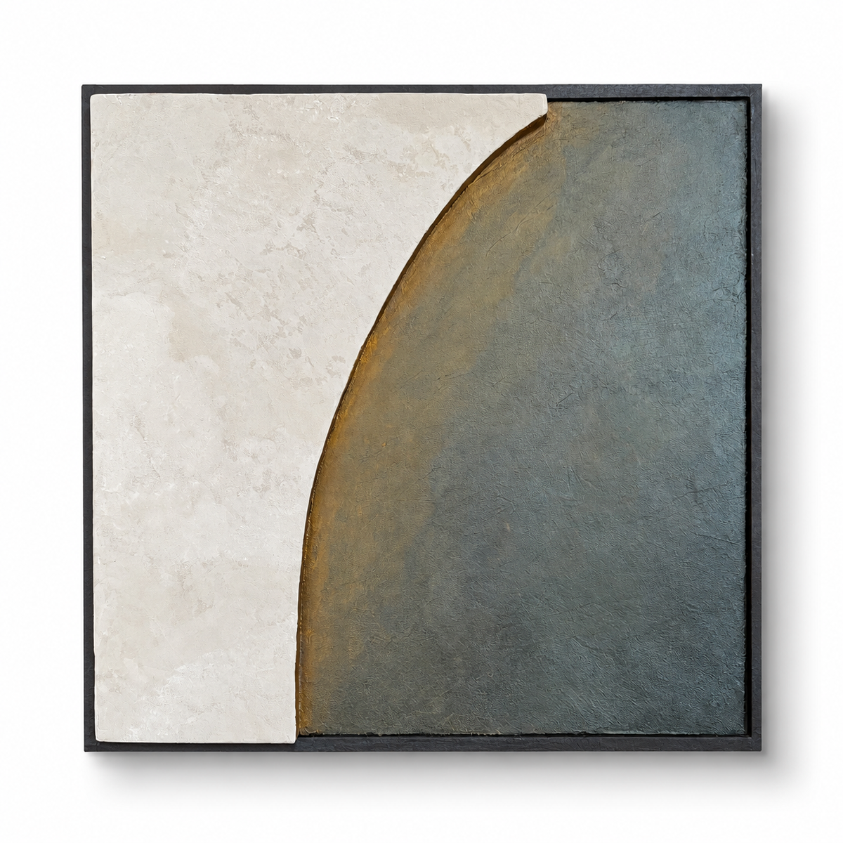 TS 01 Escarpment handmade sculptural wall art — two contrasting stone-like planes meeting along a sweeping edge | ACAYA Studio Tsitsikamma collection