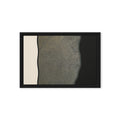 FORM 02 framed abstract canvas print, black frame, 12×18 in — silver and gold metallic band across cream and black | ACAYA Studio FORM Series