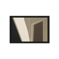 FORM 03 framed abstract canvas print, black frame, 12×18 in — plastered stone field with a recessed dark void | ACAYA Studio FORM Series