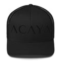 ACAYA Wordmark trucker cap, black — logo hat | ACAYA Studio