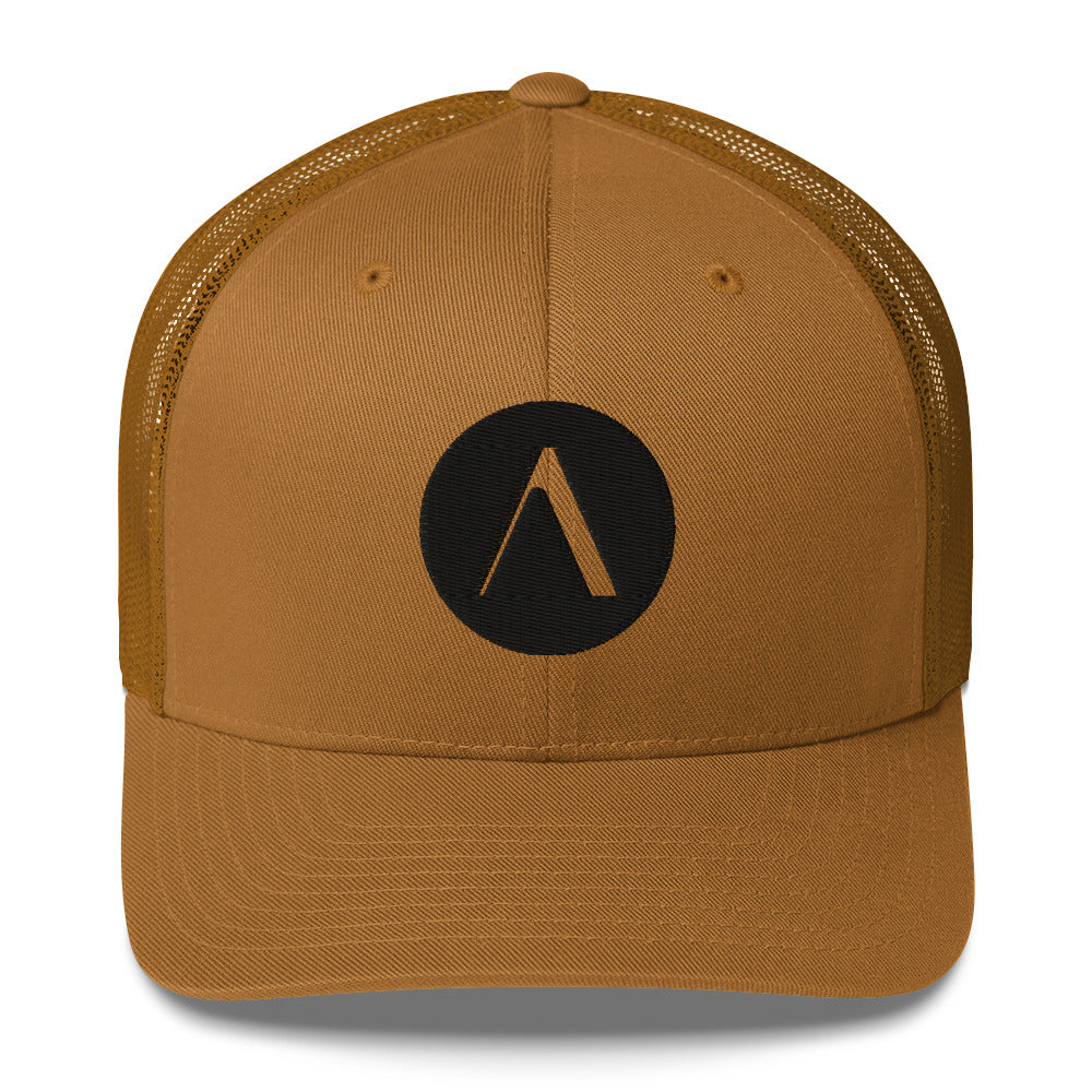 ACAYA Icon trucker cap, caramel — minimal logo hat | ACAYA Studio