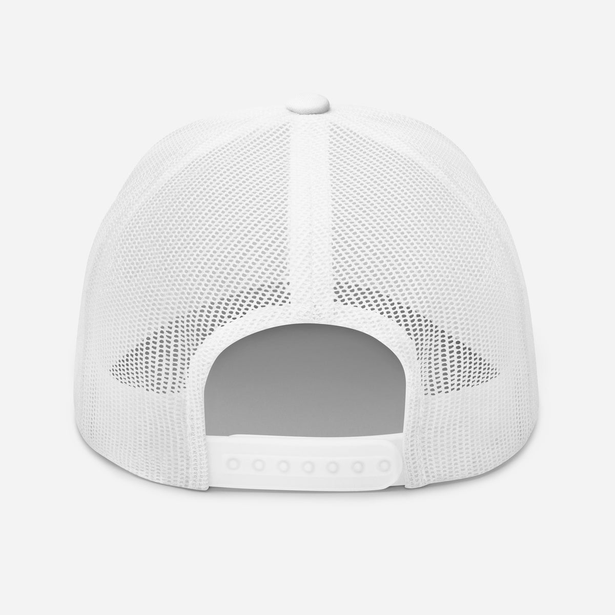 ACAYA Wordmark trucker cap, white, back view — logo hat | ACAYA Studio